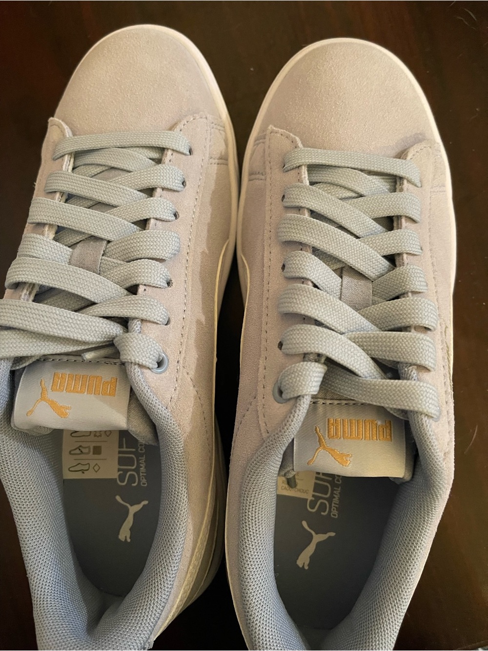 Puma Light Gray & White Soft-Foam Casual Sneakers - Picture 3 of 7